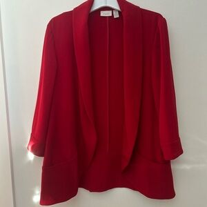 Chico's Red  Cardigan/Blazer with Rounded Edges